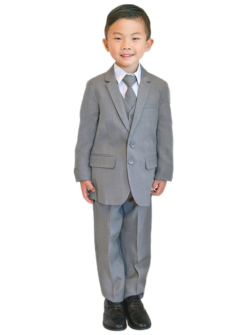 Stylish Slim Fit 5 Pieces Jacket Vest Pants Suit for Boys, Sizes 2T-7 - SophiasStyle.com